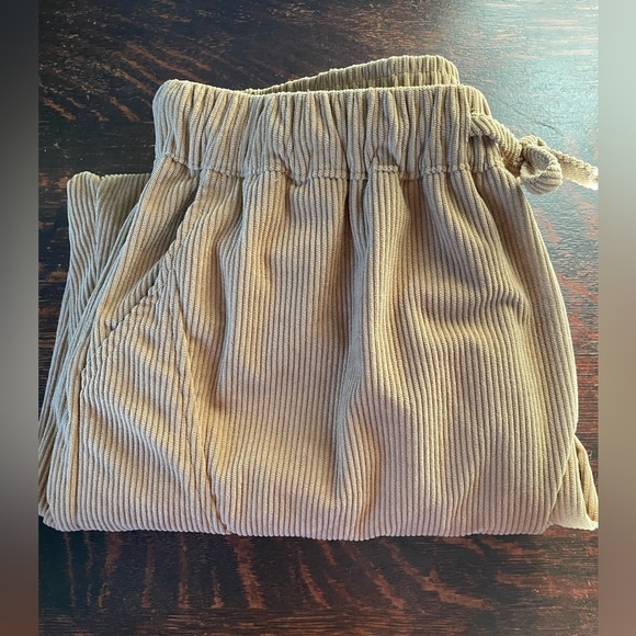 Women’s Mustard Corduroy Barrel Wide Leg Drawstring Pants M Size 6 - Picture 14 of 14